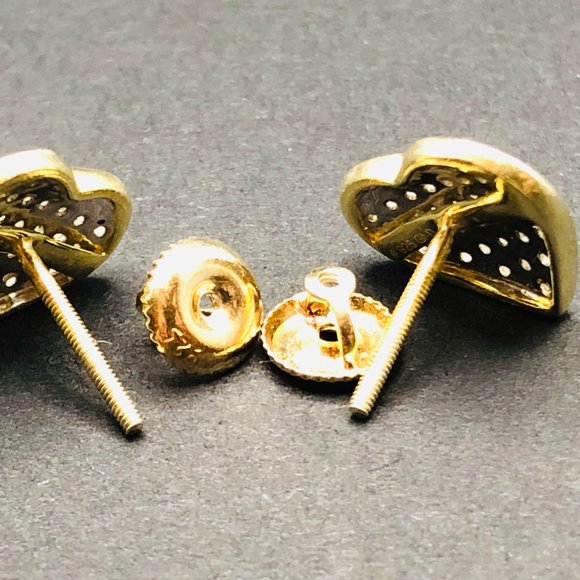 Diamond Heart-shaped Earrings with Sterling Silver - GND Designer - 2.3 Grams - Picture 11 of 12